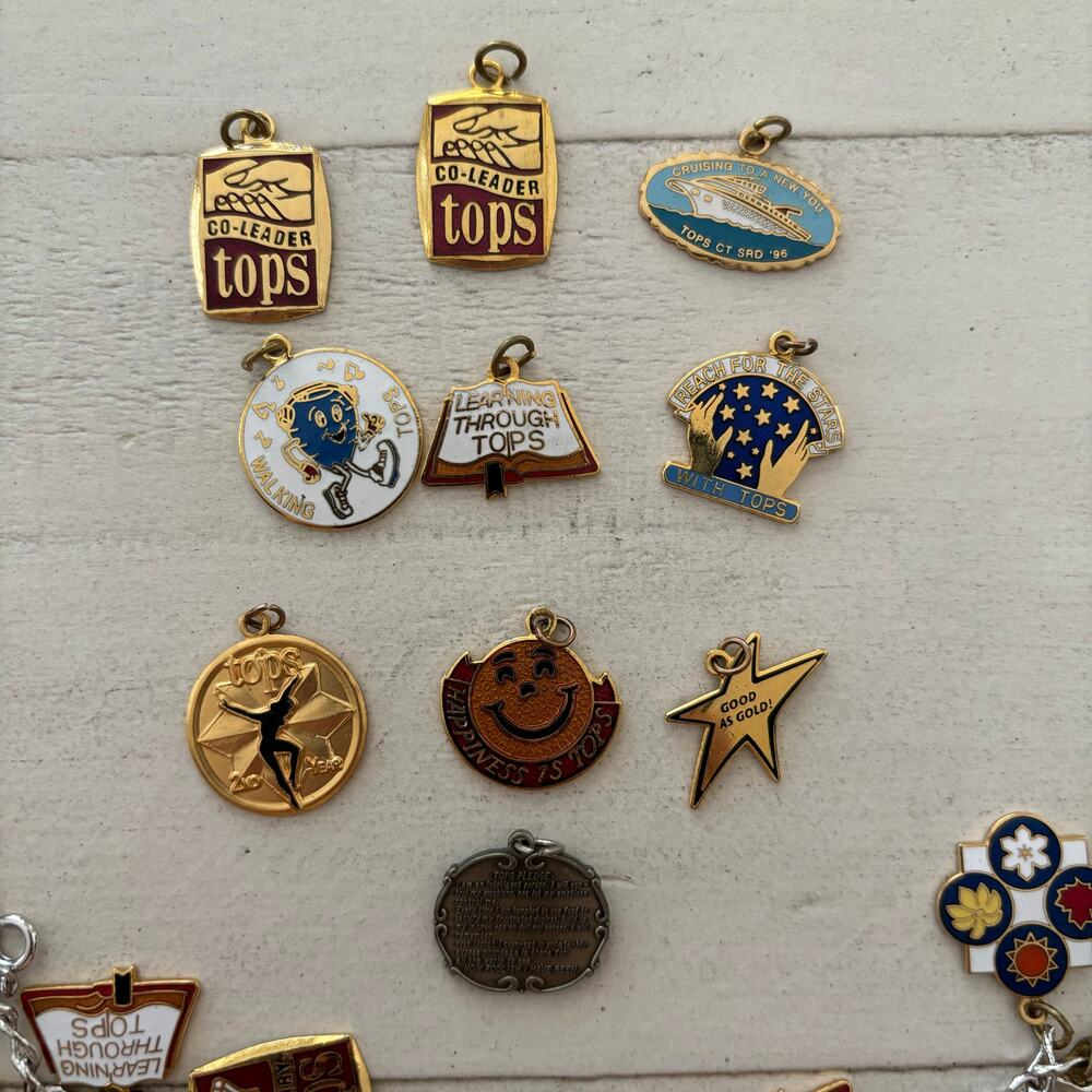 Vintage TOPS Charms and Charm Bracelet (25 Charms) TOPS Weight Loss